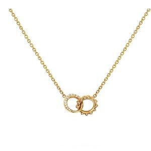 LOGAN HOLLOWELL Baby Pavé Diamond Interlocking Unity Necklace